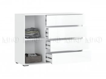 Комод 1 дверь 4 ящика (1200) Норд,  белый (Миф) в Екатеринбурге - mebel-e96.ru