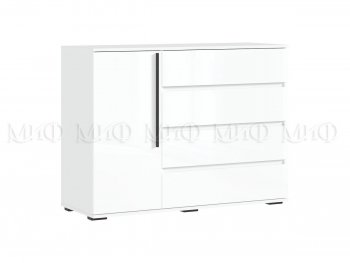 Комод 1 дверь 4 ящика (1200) Норд,  белый (Миф) в Екатеринбурге - mebel-e96.ru