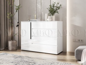 Комод 1 дверь 4 ящика (1200) Норд,  белый (Миф) в Екатеринбурге - mebel-e96.ru