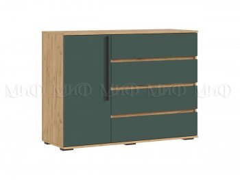Комод 1 дверь 4 ящика (1200) Норд, крафт/изумруд (Миф) в Екатеринбурге - mebel-e96.ru