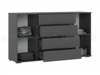 Комод 2 двери 4 ящика (1600) Норд, графит (Миф) в Екатеринбурге - mebel-e96.ru