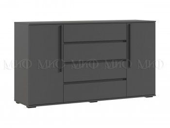Комод 2 двери 4 ящика (1600) Норд, графит (Миф) в Екатеринбурге - mebel-e96.ru