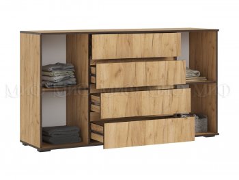 Комод 2 двери 4 ящика (1600) Норд, крафт (Миф) в Екатеринбурге - mebel-e96.ru