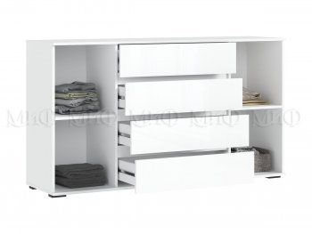 Комод 2 двери 4 ящика (1600) Норд, белый (Миф) в Екатеринбурге - mebel-e96.ru