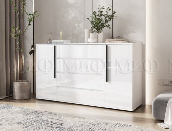 Комод 2 двери 4 ящика (1600) Норд, белый (Миф) в Екатеринбурге - mebel-e96.ru