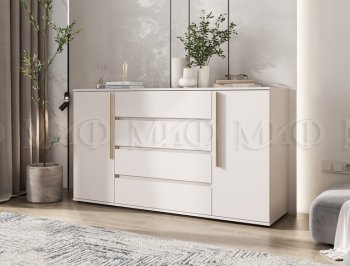 Комод 2 двери 4 ящика (1600) Норд, кашемир (Миф) в Екатеринбурге - mebel-e96.ru