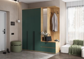 Прихожая Норд+Шкаф 1200, крафт/изумруд (Миф) в Екатеринбурге - mebel-e96.ru