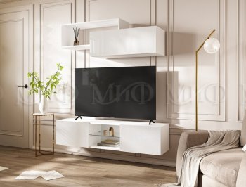 Стенка Норд-1 белый глянец (Миф) в Екатеринбурге - mebel-e96.ru