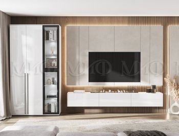 Стенка Норд белый глянец (Миф) в Екатеринбурге - mebel-e96.ru