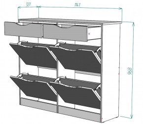 Обувница W26 (ДВ-Графит) в Екатеринбурге - mebel-e96.ru