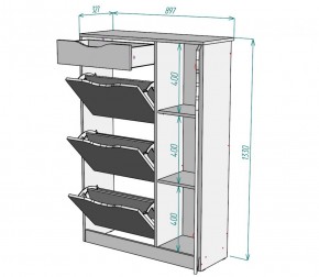 Обувница W44 (Белый) в Екатеринбурге - mebel-e96.ru