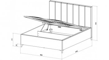 Кровать с ПМ Оливия Серый (Лин) в Екатеринбурге - mebel-e96.ru
