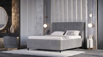 Кровать с ПМ Оливия Серый (Лин) в Екатеринбурге - mebel-e96.ru