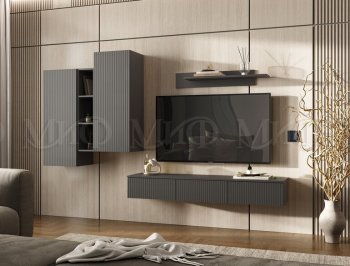 Стенка Оскар комп.2 графит (Миф) в Екатеринбурге - mebel-e96.ru