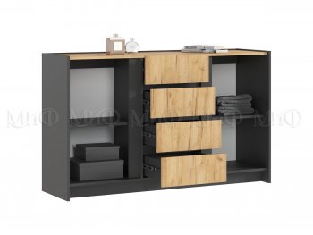 Комод 2дв.4ящ. Остин крафт/графит (Миф) в Екатеринбурге - mebel-e96.ru