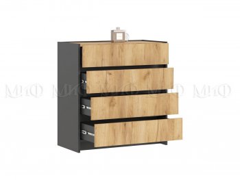 Комод 4ящ. Остин крафт/графит (Миф) в Екатеринбурге - mebel-e96.ru