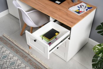 Стол письменный 12.159 Остин белый (Моби) в Екатеринбурге - mebel-e96.ru