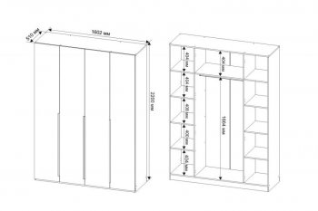 Шкаф 1600 мм Пальма, Сатин (ДСВ) в Екатеринбурге - mebel-e96.ru