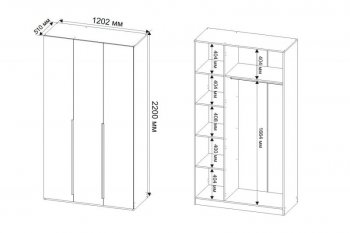 Шкаф 1200 мм Пальма с антресолью, Сатин (ДСВ) в Екатеринбурге - mebel-e96.ru