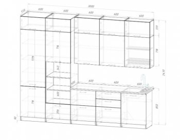 Кухонный гарнитур Парма 3000 мм (Герда) в Екатеринбурге - mebel-e96.ru