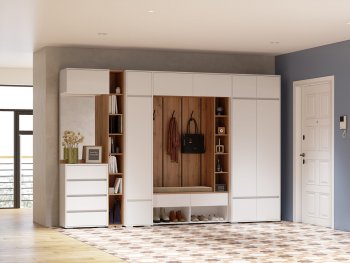 Прихожая Прага модульная, белый (Handis) в Екатеринбурге - mebel-e96.ru