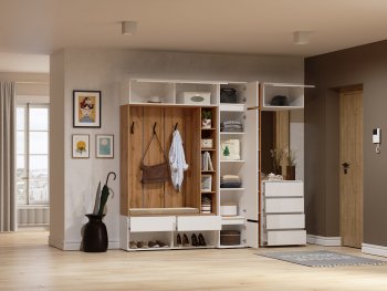 Прихожая Прага модульная, белый (Handis) в Екатеринбурге - mebel-e96.ru