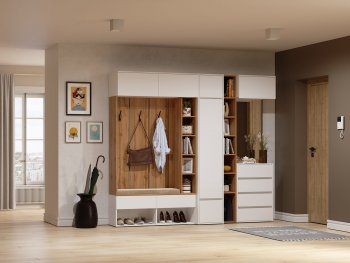 Прихожая Прага модульная, белый (Handis) в Екатеринбурге - mebel-e96.ru
