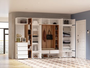 Прихожая Прага модульная, белый (Handis) в Екатеринбурге - mebel-e96.ru