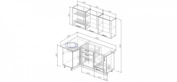 Угловой кухонный гарнитур Лада 1800х1000 мм в Екатеринбурге - mebel-e96.ru