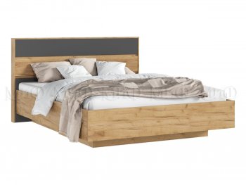 Кровать парящая Роджина с подсветкой, крафт/графит (Миф) в Екатеринбурге - mebel-e96.ru