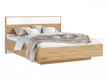 Кровать парящая Роджина с подсветкой, крафт/белый (Миф) в Екатеринбурге - mebel-e96.ru