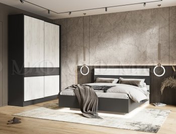 Кровать парящая Роджина графит/крафт белый (Миф) в Екатеринбурге - mebel-e96.ru