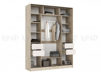 Шкаф-купе 1800 мм Роджина крафт серый/кашемир (Миф) в Екатеринбурге - mebel-e96.ru