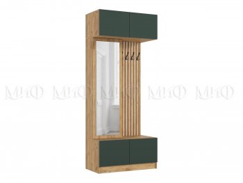 Прихожая Роджина крафт/изумруд, модульная (Миф) в Екатеринбурге - mebel-e96.ru