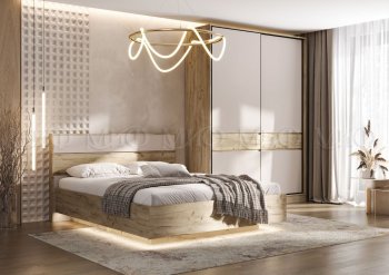 Спальный гарнитур Роджина крафт серый/кашемир, модульный (Миф) в Екатеринбурге - mebel-e96.ru