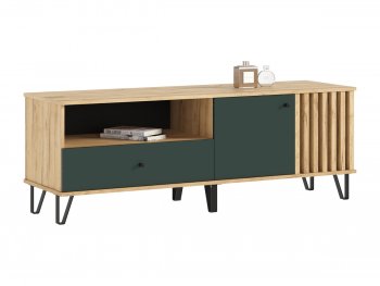 Тумба ТВ (1500) Роджина крафт/изумрудный (Миф) в Екатеринбурге - mebel-e96.ru