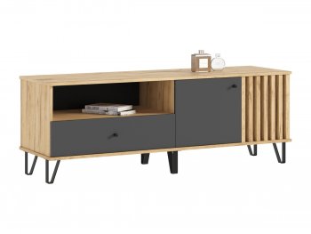 Тумба ТВ (1500) Роджина крафт/графит (Миф) в Екатеринбурге - mebel-e96.ru