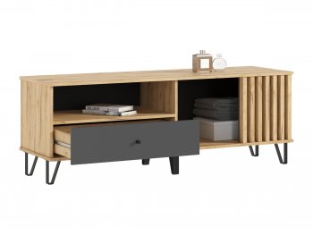 Тумба ТВ (1500) Роджина крафт/графит (Миф) в Екатеринбурге - mebel-e96.ru