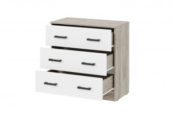 Комод Ронда КМ-02 дуб крафт серый/белый (ИЦ) в Екатеринбурге - mebel-e96.ru