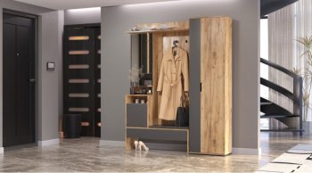 Прихожая Сабрина Дуб вотан/графит (Лин) в Екатеринбурге - mebel-e96.ru
