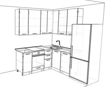 Кухонный гарнитур угловой 2000*1400 мм (Санвут) в Екатеринбурге - mebel-e96.ru