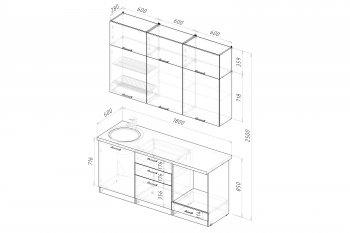Кухонный гарнитур Шелли макси 1800 мм (Герда) в Екатеринбурге - mebel-e96.ru