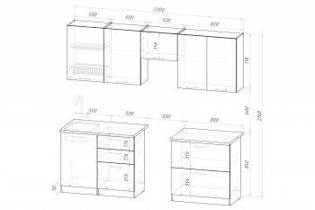 Кухонный гарнитур Шелли макси 2300 мм (Герда) в Екатеринбурге - mebel-e96.ru