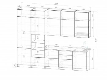 Кухонный гарнитур Шелли макси 3000 мм (Герда) в Екатеринбурге - mebel-e96.ru