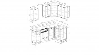 Кухонный гарнитур угловой Изумруд 2000х1200 в Екатеринбурге - mebel-e96.ru