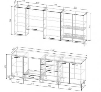 Кухонный гарнитур Старое дерево МДФ 2400 мм Sanvut в Екатеринбурге - mebel-e96.ru