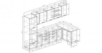 Угловой кухонный гарнитур Шампань 3200х1400 мм в Екатеринбурге - mebel-e96.ru