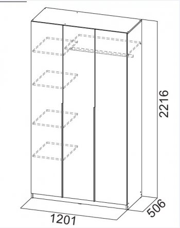 Шкаф 1200 мм ШК-5 с антресолью графит (СВ) в Екатеринбурге - mebel-e96.ru