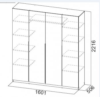 Шкаф 1600 мм ШК-5 с антресолью графит (СВ) в Екатеринбурге - mebel-e96.ru