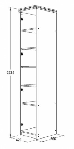 Шкаф 1-но дверный для белья Ольга-13 в Екатеринбурге - mebel-e96.ru